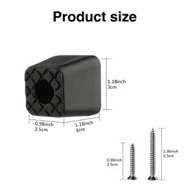 Furniture feet, black, keep perfectly away from the floor, square rubber buffers, elastic protection furniture, table (with screws, gliders) (8), 3.0*3.0*3.0 (T-30)