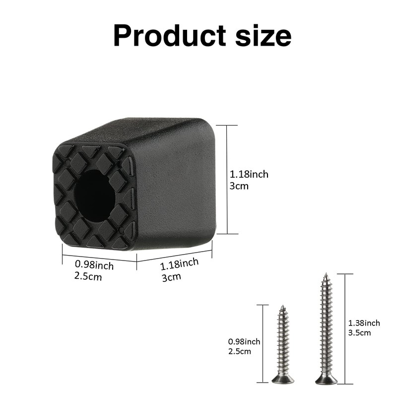 Furniture feet, black, keep perfectly away from the floor, square