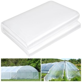 16 x 26 FT Clear Greenhouse Plastic Sheeting, 6 Mil Polyethylene Film Heavy Duty, Water Sun Frost Wind Dust Resistant Winter Hoop House Toughness Plastic Cover for Farming, Gardening, Agriculture, DIY