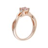 Morganite Ring 1/3 Carat (ctw) with Diamonds in Rose Sterling