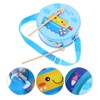 TOYANDONA Children's Drum Set Wooden Drum Toy with Drumsticks Instrument