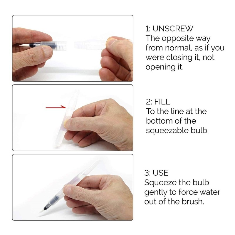 Water Brush Pens Aqua Pen Brushes Refillable Aquash Paintbrush with