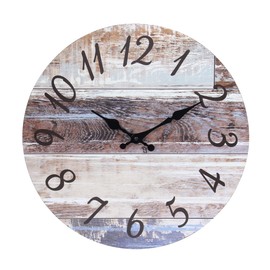 Stonebriar Vintage Farmhouse 14 Inch Round Battery Operated Hanging Wall Clock
