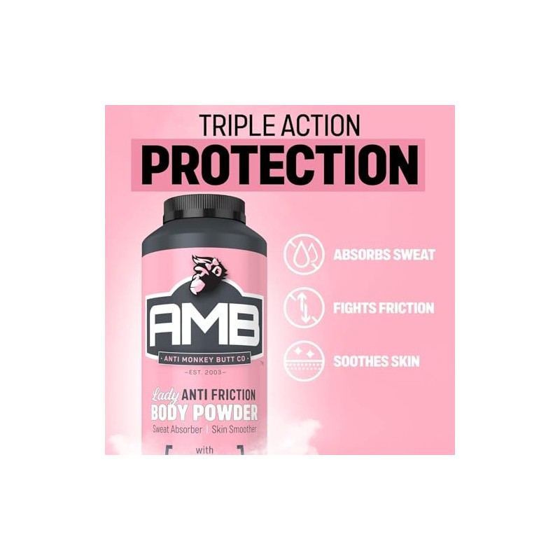 Anti Monkey Butt, Lady's Body Powder with Calamine, Prevents Chafing