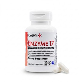 Organixx Enzima 17 enzimas digestivas esenciales para mujeres y hombres, para la salud intestinal y una salud digestiva óptima, apoyo para la hinchazón, los gases, la absorción de nutrientes y la inmu