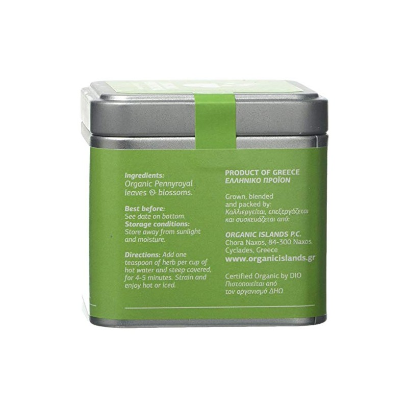 Organic Islands Herbs Greek Pennyroyal Single Cube Tin, 25 g