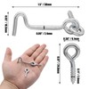 Jersvimc 1.5 Inch Silver Eye Latch Swivel Window Latch(8Pcs), Steel