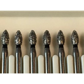 goldburs.com Dental Diamond Burr Extra Course 20 X Football Shape (368) # 257-018Xc Black