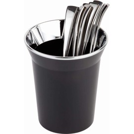 Table/ Cuterly bin Ø 13 cm, H: 15 cm SAN, black, highly polished