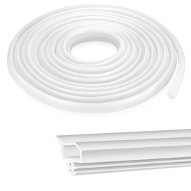 12m Door Frame Seal for Sound Insulation, Door Seal White Wooden Frame, Draught Barrier and Door Seals, for Moisture Protection, Collision Avoidance and Sound Insulation