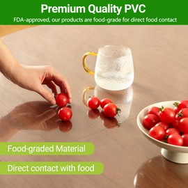 ETECHMART 19 x 63 Inch Clear Table Cover Protector, 1.5mm Thick Custom PVC Table Cover Tablecloth, Plastic Desk Pad Mat, Waterproof Vinyl Table Top Protector for Kitchen, Coffee Table, Writing Desk