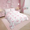 Erosebridal Cute Pink Bow Twin Bedding Set for Girls,Ribbon Bow
