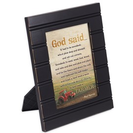 Made a Farmer Tractor Paul Harvey 8 x 10 Distressed Black Accent Picture Frame Plaque
