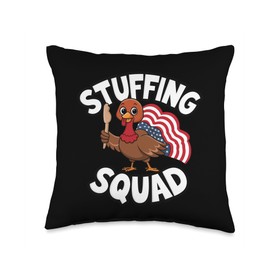 Thanksgiving Turkey Stuffing Squad Thanksgiving Turkey Throw Pillow