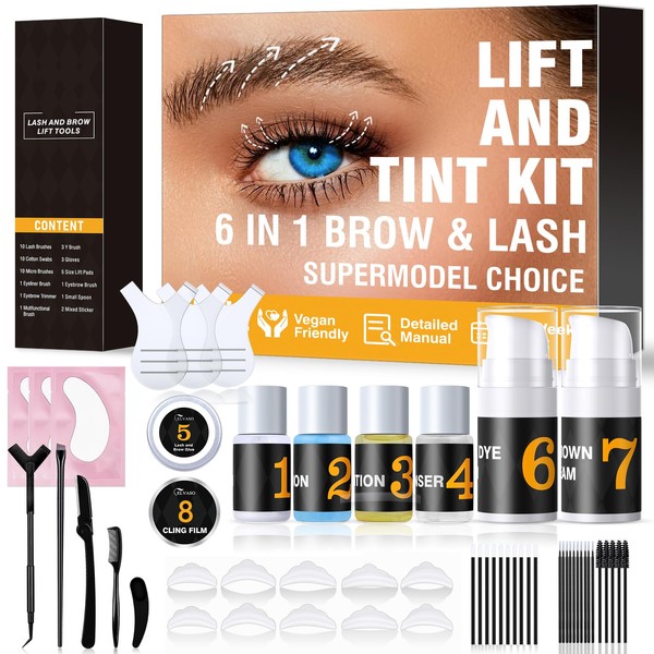 6-IN-1 Lash Lift and Brow Lamination Kit, Black & Dark