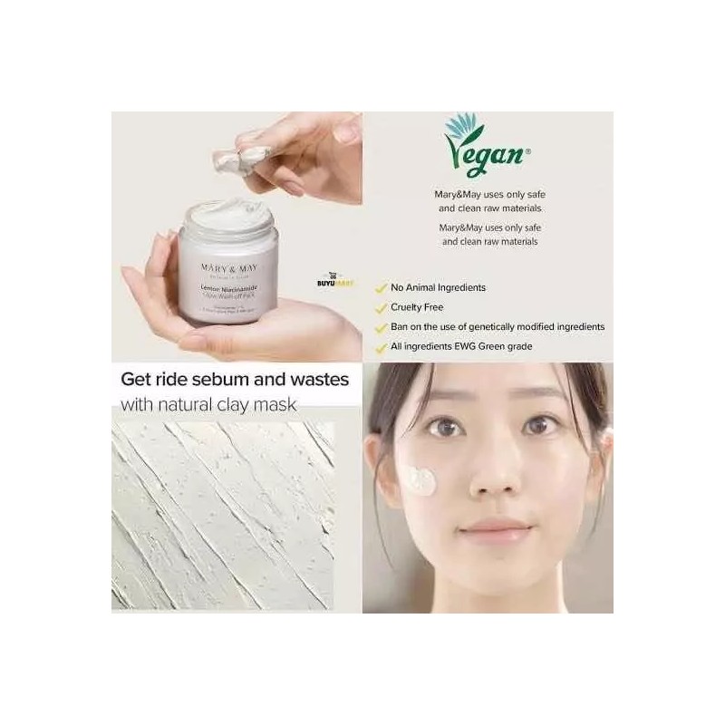 Mary&may Lemon Niacinamide Glow Wash Off Pack 125g K-beauty