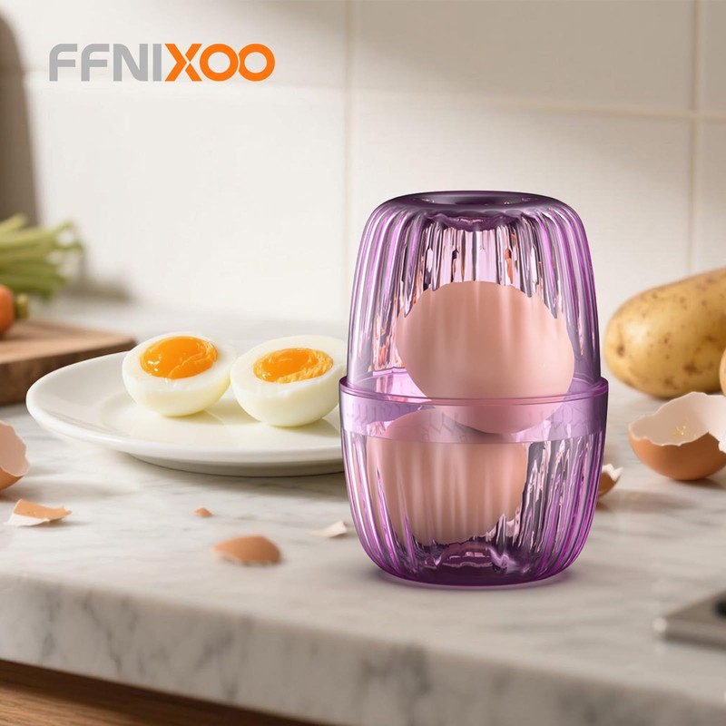 FFNIXOO Hard Boiled Egg Peeler Upgraded | Peel 1-2 Eggs