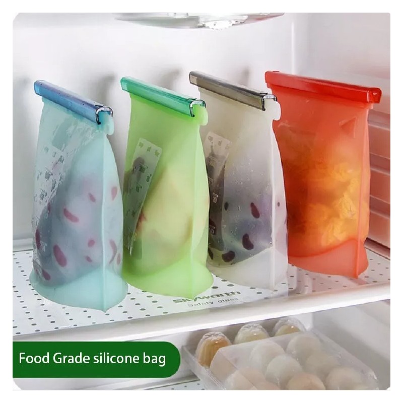 Yelio 3 Bolsas De Silicon Hermetica Reutilizable Antiderrames 1l