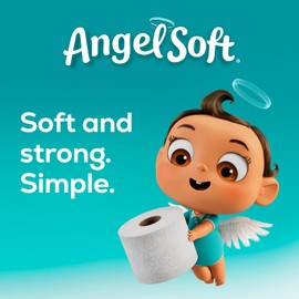 Angel Soft® Toilet Paper, 8 Mega Rolls = 32 Regular Rolls, 2-Ply Bath Tissue, 320 Sheets per Roll, 8 Count, White
