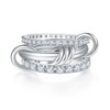 MINDDHA 14K White Gold Plated Interlocked Stackable Rings for Women