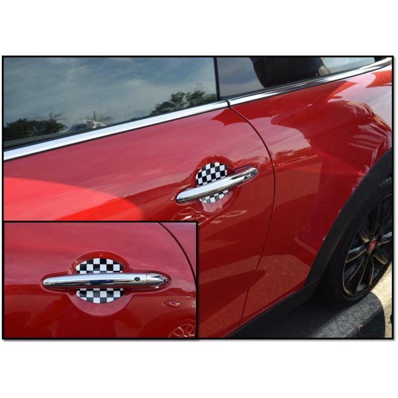 Cupeez Checkered Flag for 2017-2020 Mini Cooper Door Handle Cup