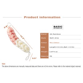 AARainbow Long Stretch Back Sponge with Rope Handles Back Scrubber Body Sponges for Bathing, Bath Shower Mesh Sponge Body Deep Cleaning for Men & Women (F-2 Green+2Pink)