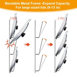 MZTOOL 2 Pack Pot Lid Organizer Rack, 6-Tier Pot Lid Holder,No Drilling Required, Sticks To Smooth Walls/Doors, Rust-Resistant Pot Lids For Kitchen Storage