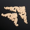 4Pcs Rubber Wood Carved Corner Onlay Applique Furniture Unpainted DIY