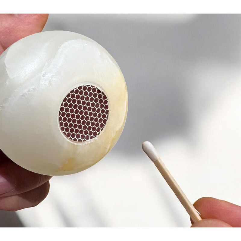 ELEMNTS White Onyx Toothpick Holder, Match Holder with Striker for