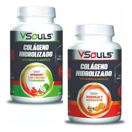 Colágeno Hidrolizado Vsouls ® Duo Sabor Arandano Y Naranja