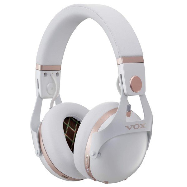 VOX VH-Q1 WH Noise Canceling Monitor Headphones, White/Pink Gold, Wireless, Bluetooth, Google Assistant, Siri 36 Hours of Continuous Use