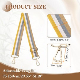 uxcell Purse Straps Replacement Crossbody, 51 Inch Wide Shoulder Bag Strap Adjustable Canvas Straps for Handbag Wallet Clutch Crossbody Bags, Yellow Strip