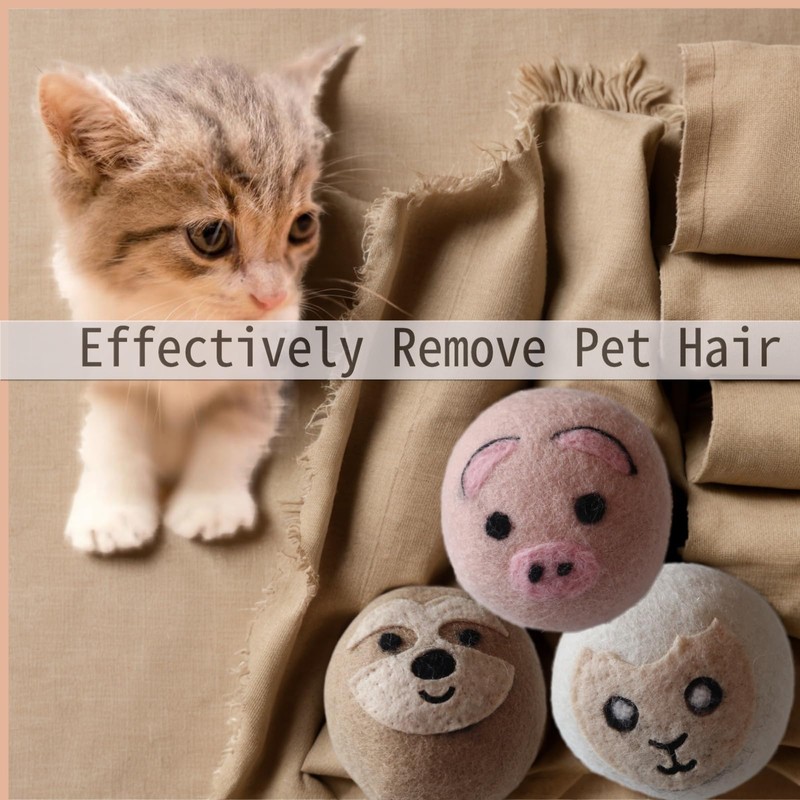 YWXWY Wool Dryer Balls, Cute Pattern Drying Balls for Laundry,