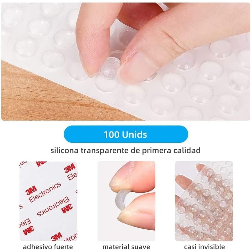 Vmingo Tope Goma Protector Adhesiva Silicona Antigolpe Transparente Parachoque Redondo