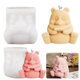 Lazy Polar Bear Mold Bear Animal Mold Bear Candle Mold Bear Resin Casting Mold Resin Making Molds Silicone Mold for Candle Home Decorate Mold Candle Making Mold 3D Animal Mold Clay Mold