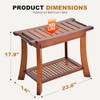 Teak Shower Chair Stool, 24" Shower Bench Seat, Wooden Bathroom