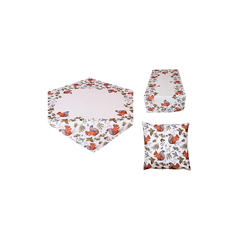 Tablecloth Table Runner Table Cloth Cushion Cover Autumn Cute Squirrel