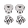 sourcing map 4pcs Knurled Thumb Nuts M4 Round Buttons with