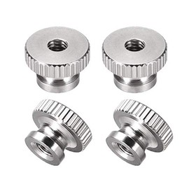 sourcing map 4pcs Knurled Thumb Nuts M4 Round Buttons with Collar 304 Stainless Steel