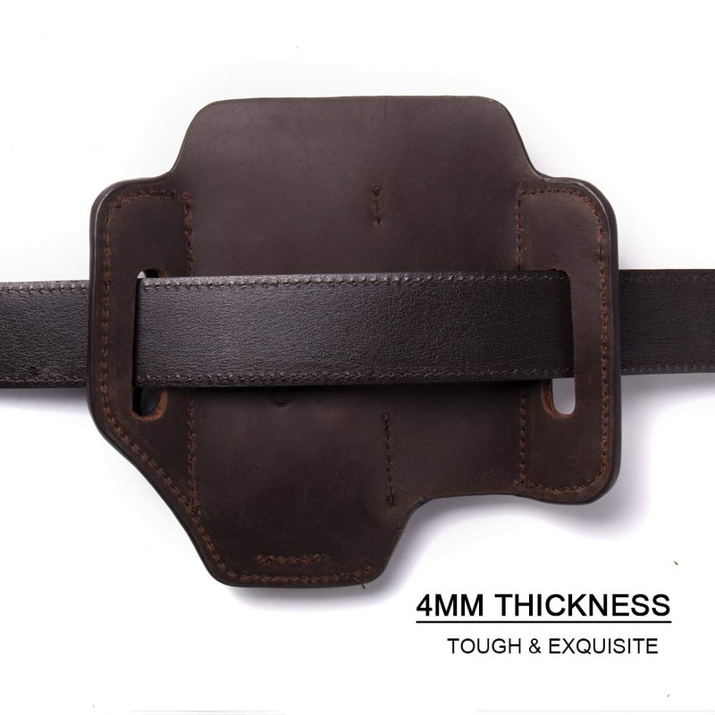 Gentlestache Multitool Belt Sheath, EDC Leather Belt Organizer, Flashlight Holder,