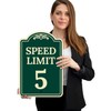 Sigo Signs Speed Limit 5 Mph Decor Green Dark, 12x18