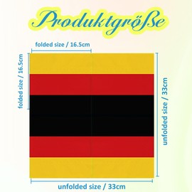 Servietten Deutschland Schwarz Rot Gelb EM Fussball 2025 Deko Deutschland Dekoration Partydeko für Fußball 2025 Servietten Einwegservietten Deutschland Flagge Party Tisch Deko für Fußball (40Stück)