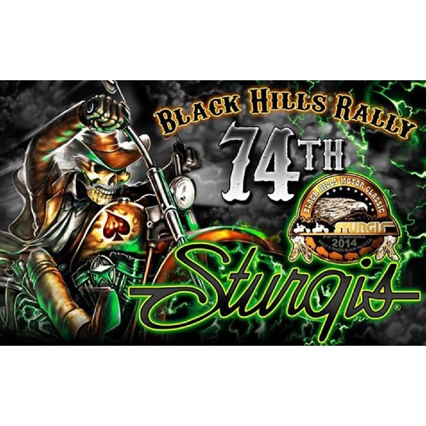Official 2014 Sturgis Motorcycle Rally 1 Design Wild Bill 3' x 5' Flag