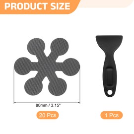 sourcing map 20pcs Non-Slip Bathtub Stickers, Anti-Slip Shower Stickers Showers Treads Marble Snow Shaped Appliques with Scraper for Bath Tub Shower Stairs, Grey