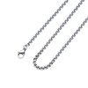 Monily Square Rolo Chain Necklace Stainless Steel Round Box Necklace