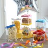 OMADA 1500ml Clear Plastic Brick Candy Container with Coloured Lid