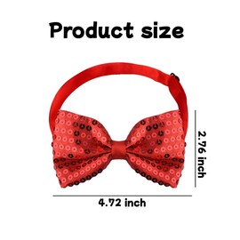 Red Glitter Sparkly Bow Tie for Men Kids Christmas Pre Tied Bow Ties for Men Kids Red Bling Bowtie Bow Ties for Kids Boys Dog Christmas Bow Tie Adjustable Bow Tie Cosplay Wedding Party Bowtie for Men