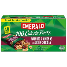 Emerald Nuts, Natural Walnuts & Almonds with Dried Cherries, 100 Calorie Pack, 10 Ct, 6.7 Oz (Pack of 3)
