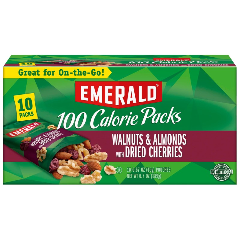 Emerald Nuts, Natural Walnuts & Almonds with Dried Cherries, 100