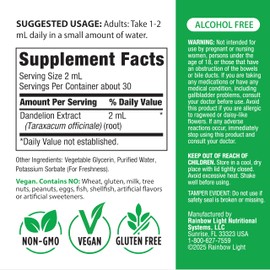 Rainbow Light Rainbow Light Dandelion Root Extract Supplement | Super Concentrated | Alcohol Free | Non-GMO and Gluten Free | 2 FL Oz